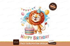 Happy lion birthday celebration cake balloons Product Image 1