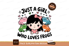 Girl Loves Frogs Cute Cartoon Illustration Product Image 1