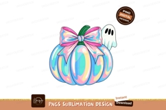Pastel pumpkin ghost bow halloween Product Image 1