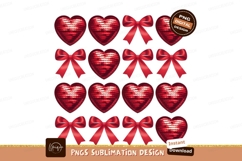 Red Sequin Hearts And Bows Pattern Product Image 1