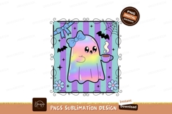 Pastel ghost with coffee and bow image Product Image 1