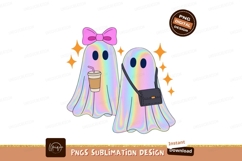 Holographic ghosts with accessories pastel pink Product Image 1