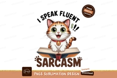 Orange tabby cat with green eyes on book white Product Image 1