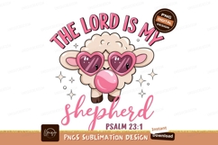 Cartoon Lamb With Bubblegum Sublimation Png Product Image 1