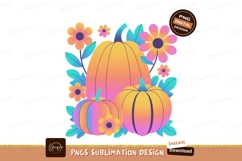 Gradient Pumpkins Flowers Leaves autumn fall Product Image 1