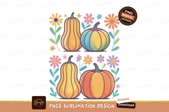 Autumn gourds and flowers pumpkins squash Product Image 1