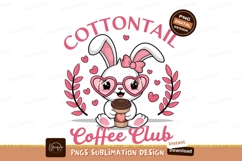 Bunny Coffee Club Cute Sublimation Png Product Image 1