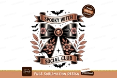 Spooky witch social club bow ribbon flowers Product Image 1