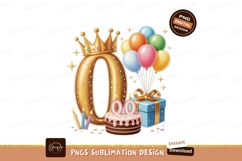 Golden zero crown balloons cake gift image Product Image 1