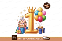 Golden number crown cake balloons gifts birthday celebration Product Image 1
