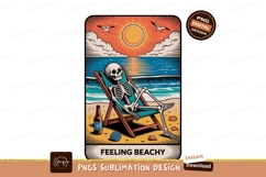 Skeleton relaxing on beach chair ocean Product Image 1