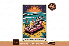 Skeleton relaxing beach vacation drinks ocean waves Product Image 1