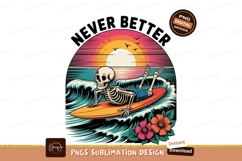 Skeleton surfing ocean sunset waves Product Image 1