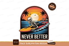 Skeleton surfing sunset beach ocean Product Image 1