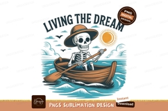 Skeleton rowing boat under sun ocean Product Image 1