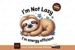 Sleeping sloth blue flowers cute animal Product Image 1