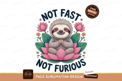 Sloth meditating lotus flowers meditation leaves Product Image 1