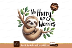 Cute sloth hanging on branch animal leaves Product Image 1