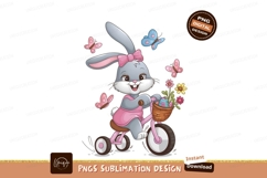 Cute Bunny Riding Tricycle With Flowers Product Image 1
