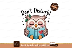 Owl reading book with heart cute Product Image 1