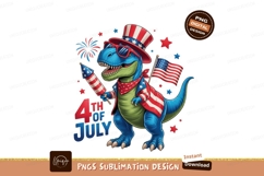 Patriotic dinosaur celebrating independence day american Product Image 1