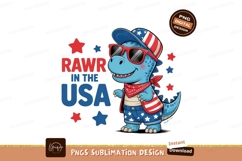 Patriotic Dinosaur Wearing Sunglasses american stars Product Image 1