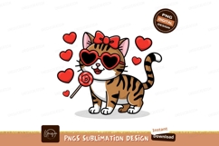 Cartoon Cat With Hearts Love Theme Product Image 1