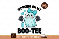 Cute ghost lifting weights with bow barbell Product Image 1