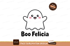 Cute white ghost with pink cheeks happy Product Image 1