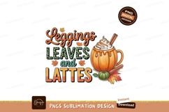 Autumn drink pumpkin latte cinnamon leaves image Product Image 1