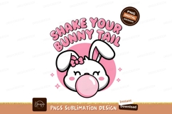 Cute Bunny Bubblegum Sublimation Png Design Product Image 1