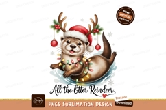 Otter Christmas Lights Antlers santa Product Image 1