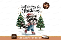 Raccoon skating festive trees christmas Product Image 1