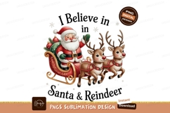 Santa Claus and reindeer sleigh ride christmas Product Image 1