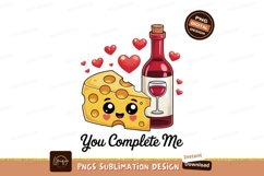 Cute cheese and wine hearts yellow Product Image 1