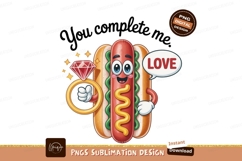 Hotdog ring love sublimation cartoon Product Image 1