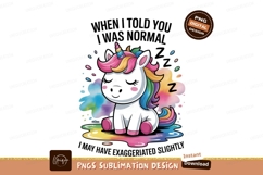 Sleepy rainbow unicorn with colorful mane cute fantasy Product Image 1