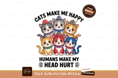 Happy cats wearing hats kittens colorful Product Image 1