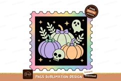 Pastel pumpkins ghost skull leaves image Product Image 1