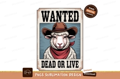 Sheep cowboy wanted poster bandana Product Image 1