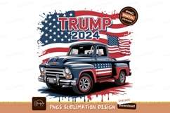 Patriotic truck stars stripes vintage american Product Image 1