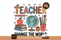 Teacher apple globe books pencil cup image Product Image 1