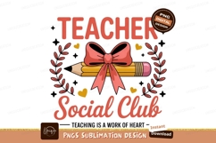 Teacher Social Club Pencil Bow Wreath image Product Image 1
