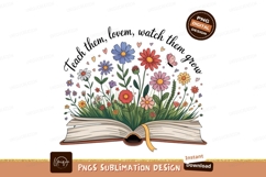 Open book blooming with colorful flowers garden nature Product Image 1