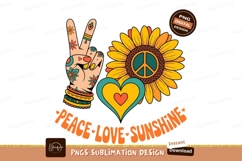 Peace love sunshine floral hand sunflower sign Product Image 1