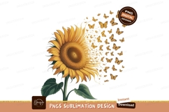 Sunflower transforming into butterflies yellow orange Product Image 1