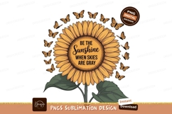 Sunflower butterflies inspirational quote orange yellow Product Image 1