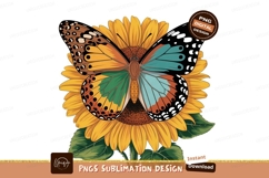 Colorful butterfly on sunflower yellow orange Product Image 1