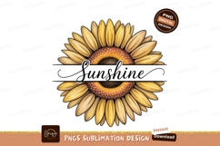 Yellow sunflower with sunshine text orange brown Product Image 1