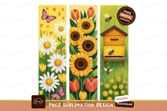 Butterflies daisies sunflowers tulips bees beehive Product Image 1